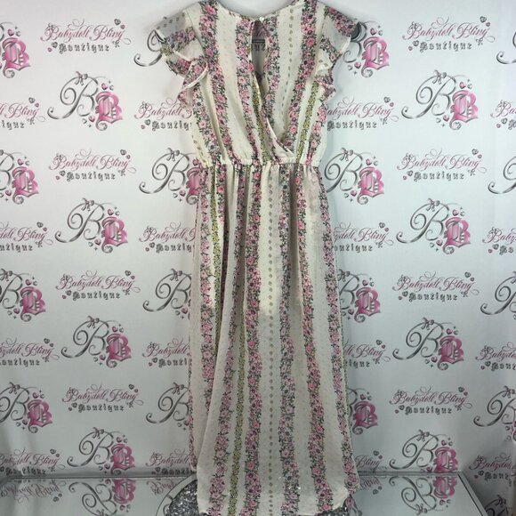 Japna kids romper long maxi dress style flowers Pink Floral High Low Dress - Picture 2 of 14